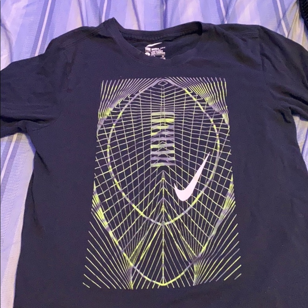 Black and Green Nike Football Tee